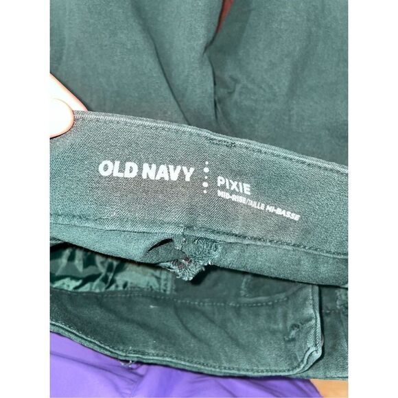 Old Navy Pixie Mid Rise Dark Green Pants Size 0 Regular - Picture 5 of 7